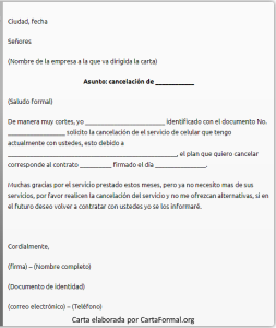 C Mo Redactar Una Carta De Baja De Un Servicio